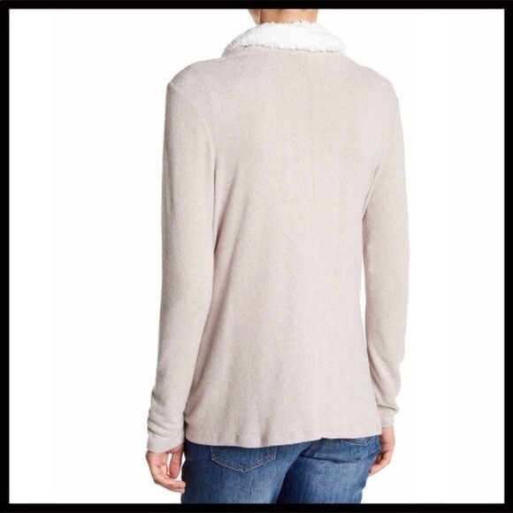Susina Open Cardigan Sherpa Collar with Pockets Size Small - Picture 2 of 3